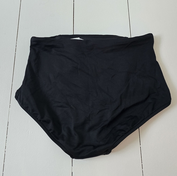 NWT Seafolly High Waisted Pant Swim Brief Black Bottoms 10 - Picture 5 of 9